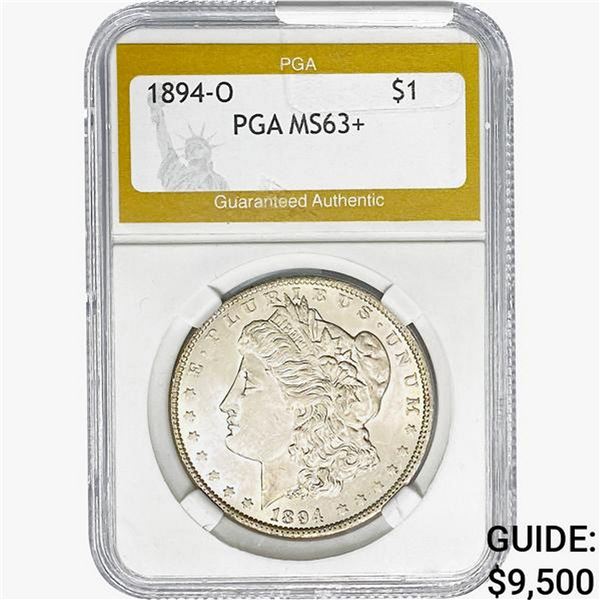 1894-O Morgan Silver Dollar PGA MS63+
