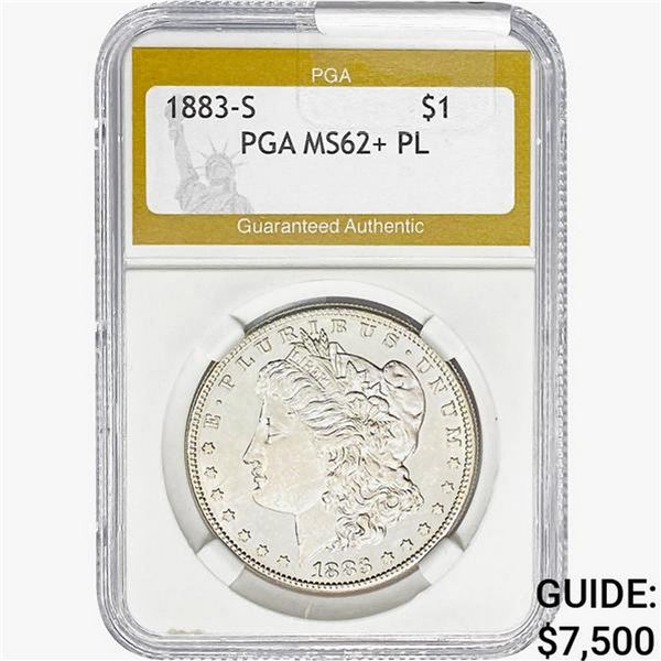 1883-S Morgan Silver Dollar PGA MS62+ PL
