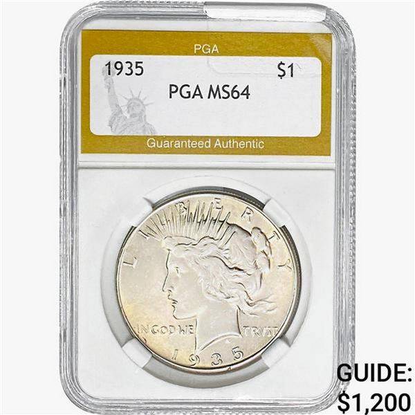 1935 Silver Peace Dollar PGA MS64