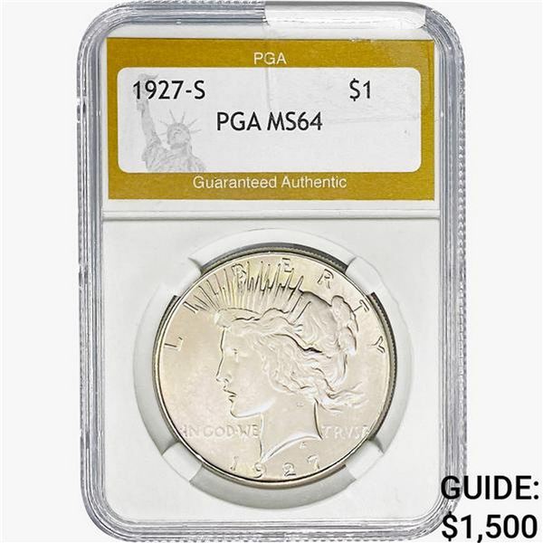 1927-S Silver Peace Dollar PGA MS64