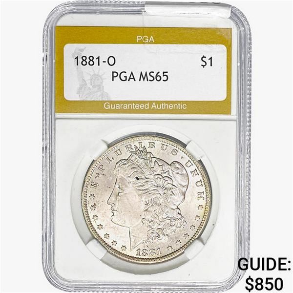 1881-O Morgan Silver Dollar PGA MS65