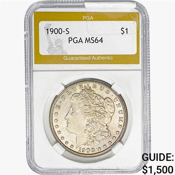 1900-S Morgan Silver Dollar PGA MS64