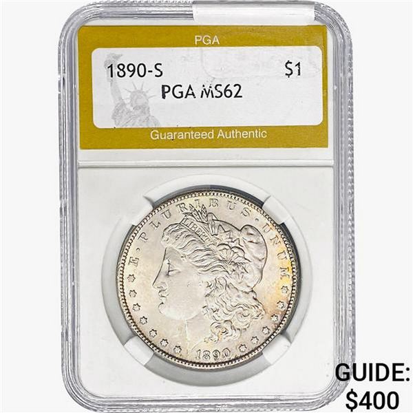 1890-S Morgan Silver Dollar PGA MS62