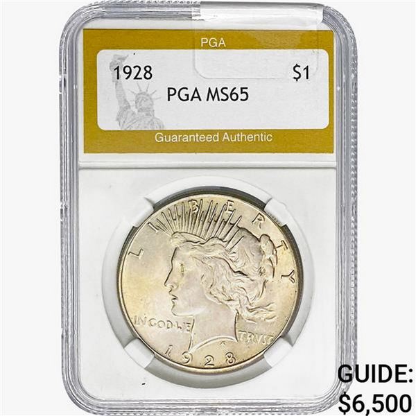 1928 Silver Peace Dollar PGA MS65
