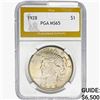 Image 1 : 1928 Silver Peace Dollar PGA MS65