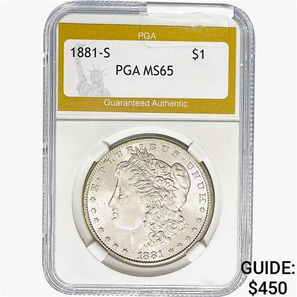 1881-S Morgan Silver Dollar PGA MS65