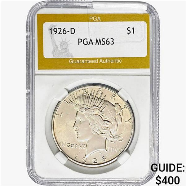 1926-D Silver Peace Dollar PGA MS63
