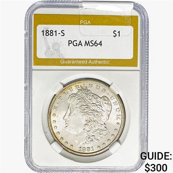 1881-S Morgan Silver Dollar PGA MS64