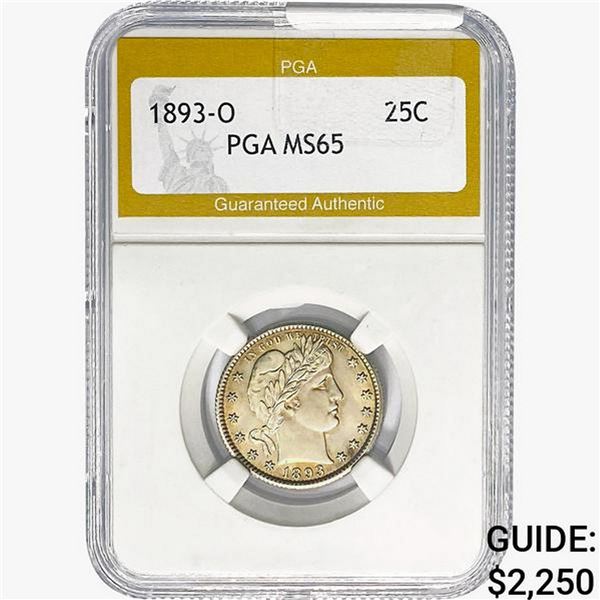 1893-O Barber Quarter PGA MS65