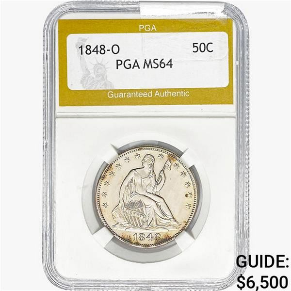 1848-O Seated Liberty Half Dollar PGA MS64