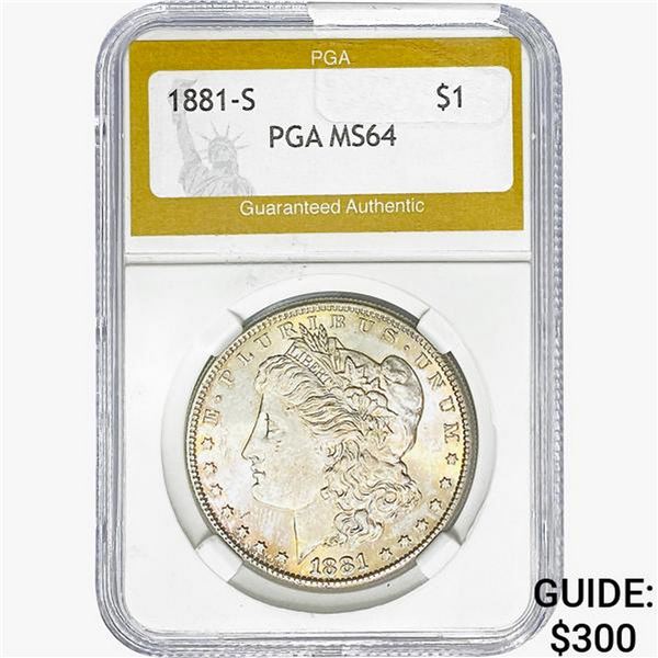 1881-S Morgan Silver Dollar PGA MS64