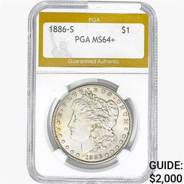 1886-S Morgan Silver Dollar PGA MS64+