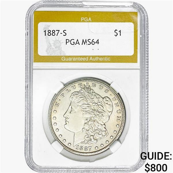 1887-S Morgan Silver Dollar PGA MS64