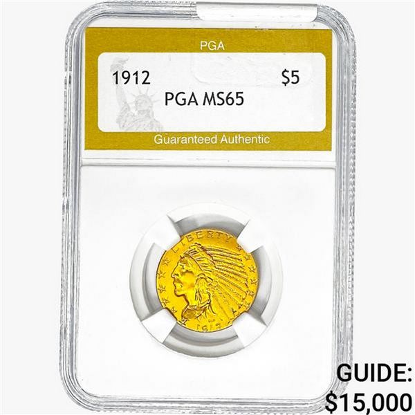 1912 $5 Gold Half Eagle PGA MS65