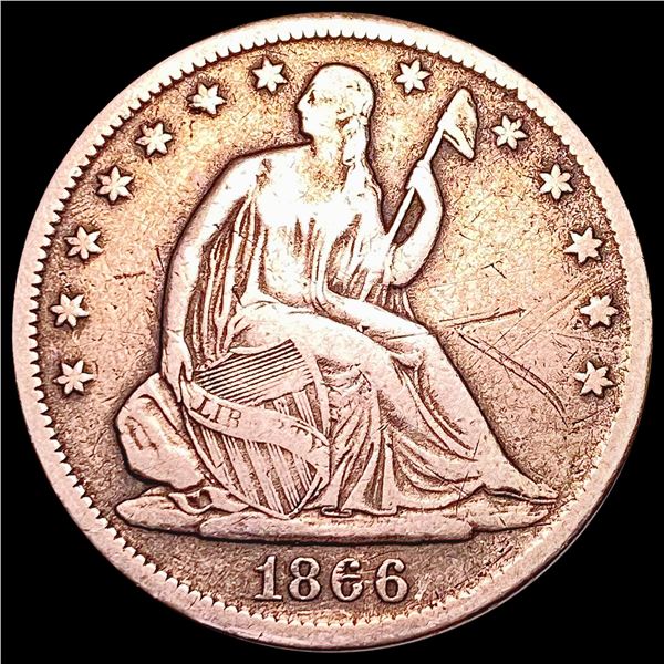 1866 Seated Liberty Half Dollar NICELY CIRCULATED