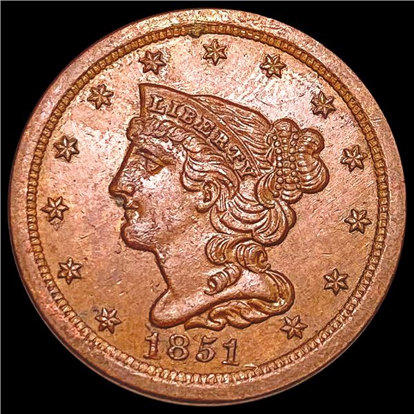 1851 Braided Hair Half Cent CHOICE AU