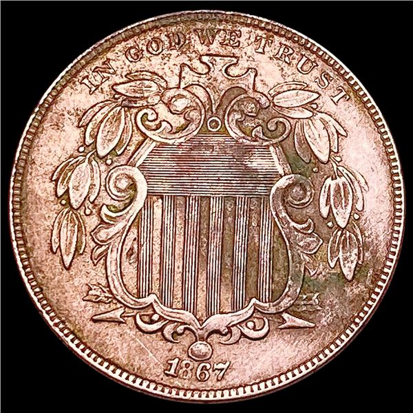 1867 Shield Nickel NEARLY UNCIRCULATED
