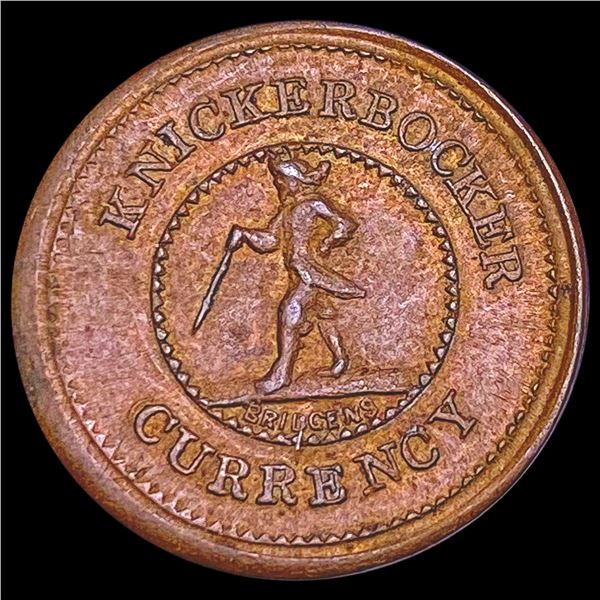 NA Knickerbocker 1c NEARLY UNCIRCULATED