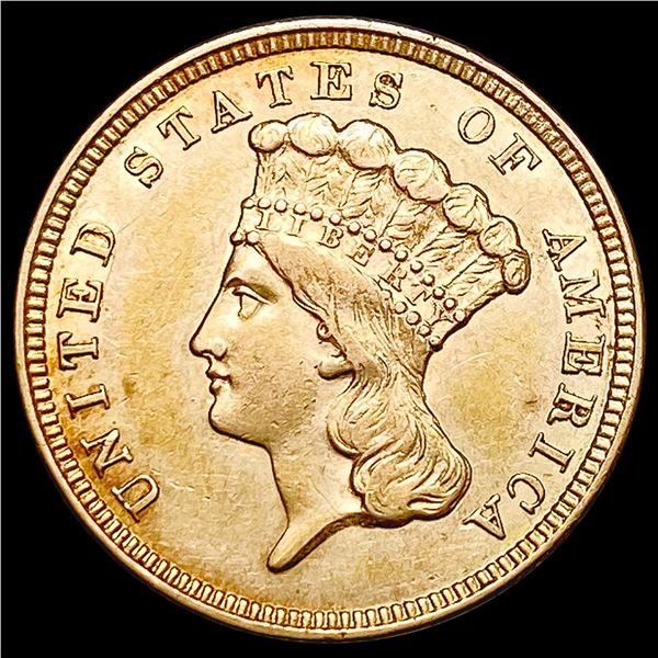 1854 $3 Gold Piece CLOSELY UNCIRCULATED