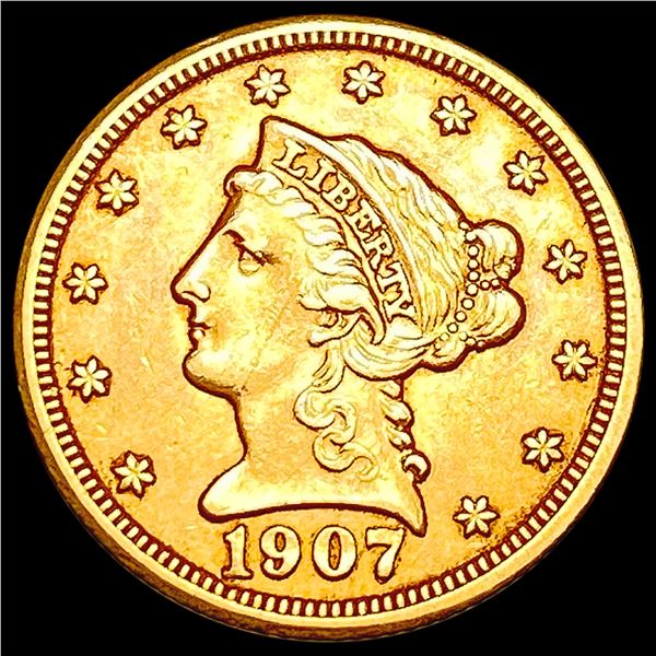 1907 $2.50 Gold Quarter Eagle CLOSELY UNCIRCULATED