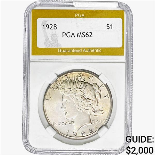 1928 Silver Peace Dollar PGA MS62