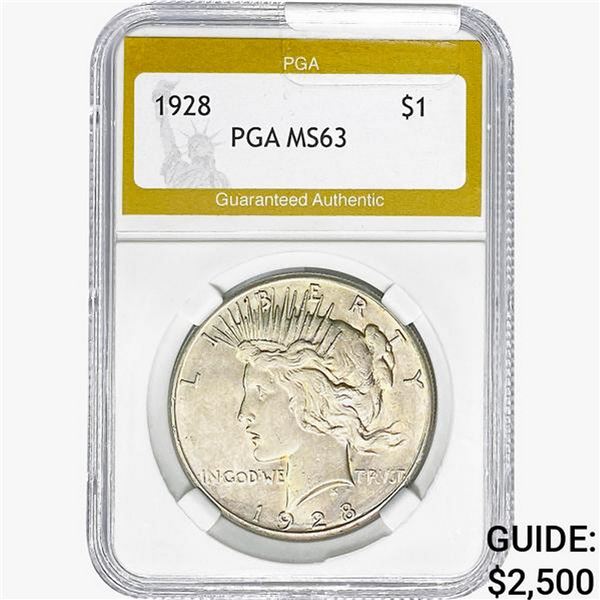 1928 Silver Peace Dollar PGA MS63