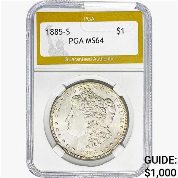 1885-S Morgan Silver Dollar PGA MS64