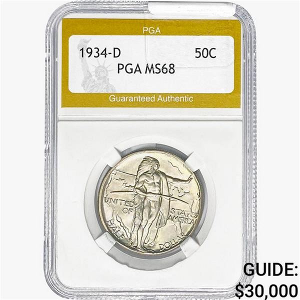 1934-D Oregon Trail Half Dollar PGA MS68