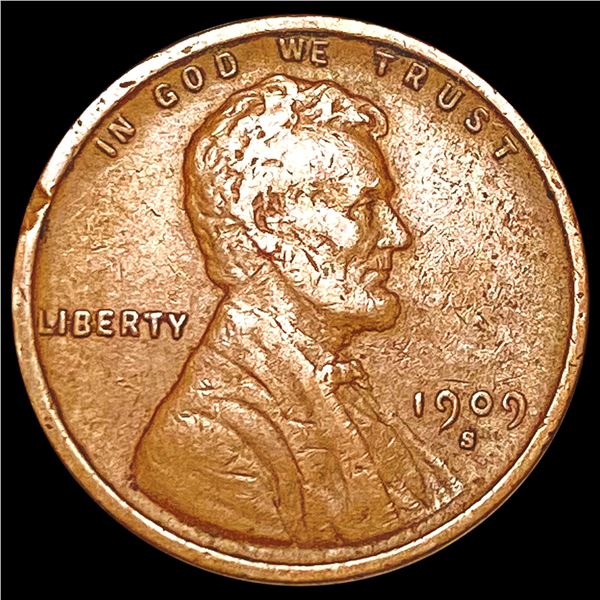 1909-S Wheat Cent LIGHTLY CIRCULATED