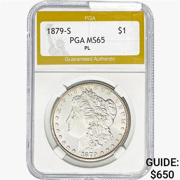 1879-S Morgan Silver Dollar PGA MS65 PL