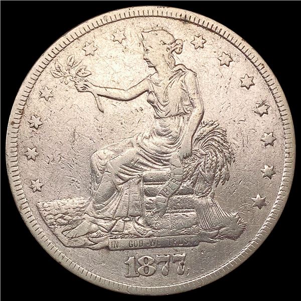 1877 Silver Trade Dollar ABOUT UNCIRCULATED