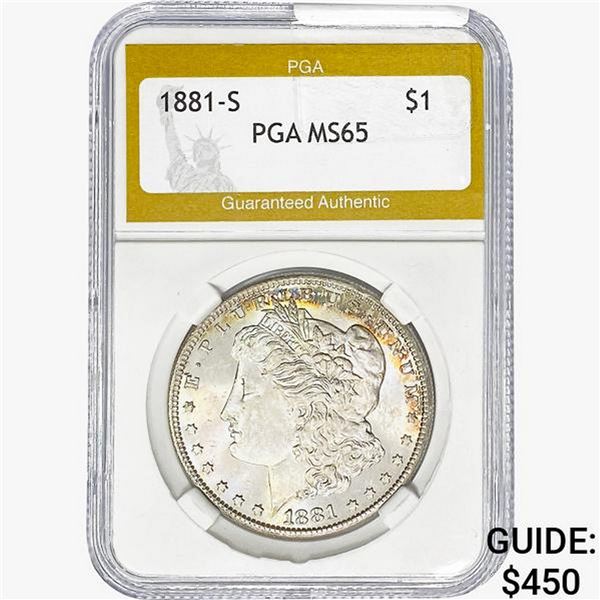 1881-S Morgan Silver Dollar PGA MS65