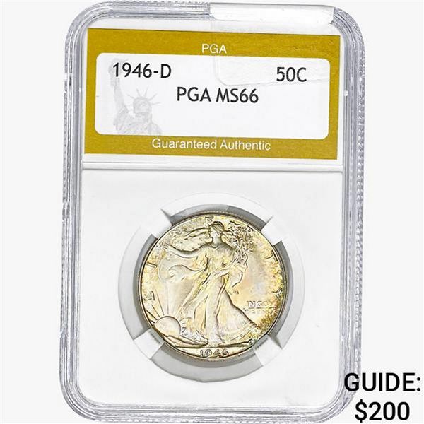 1946-D Walking Liberty Half Dollar PGA MS66
