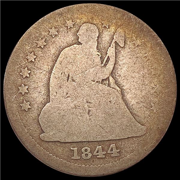 1844-O Seated Liberty Quarter NICELY CIRCULATED