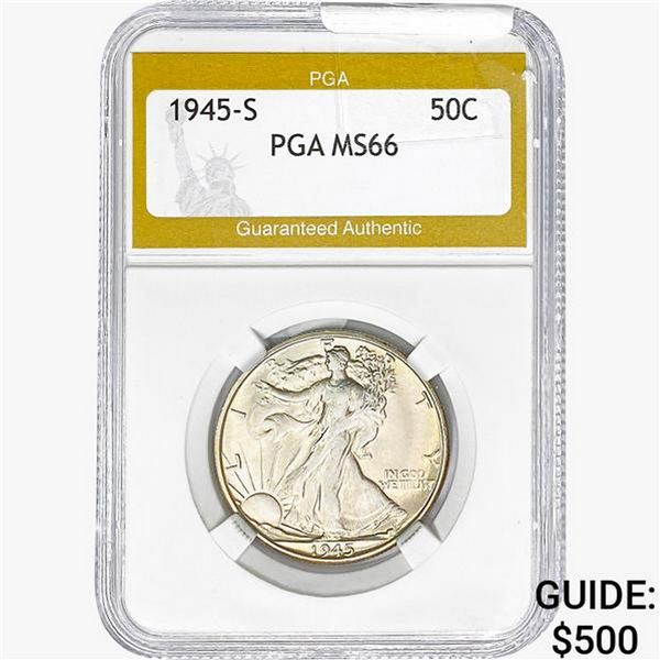 1945-S Walking Liberty Half Dollar PGA MS66