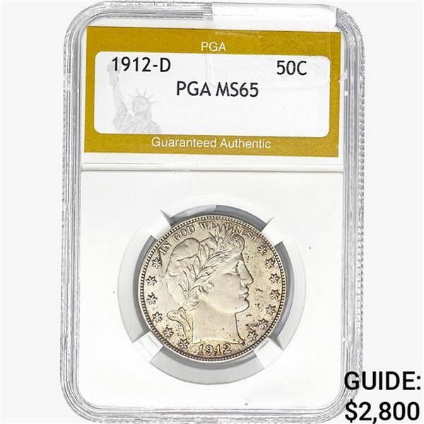 1912-D Barber Half Dollar PGA MS65