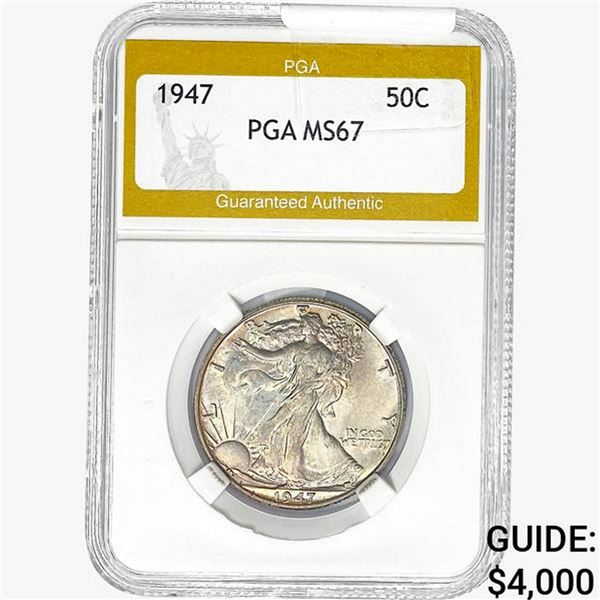 1947 Walking Liberty Half Dollar PGA MS67