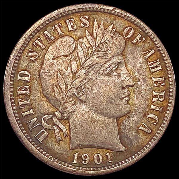 1901-O Barber Dime NEARLY UNCIRCULATED