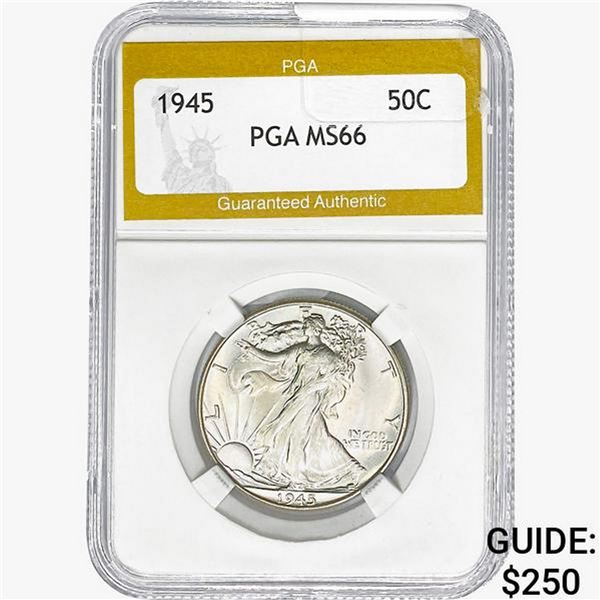 1945 Walking Liberty Half Dollar PGA MS66