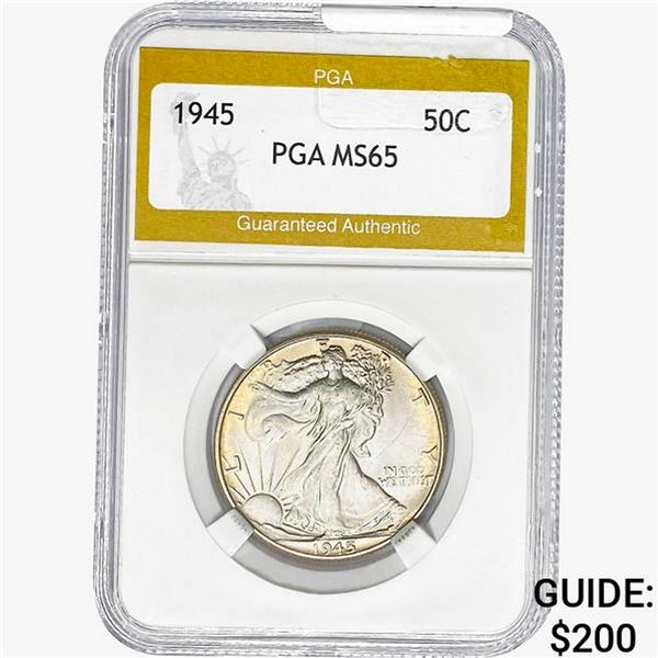 1945 Walking Liberty Half Dollar PGA MS65