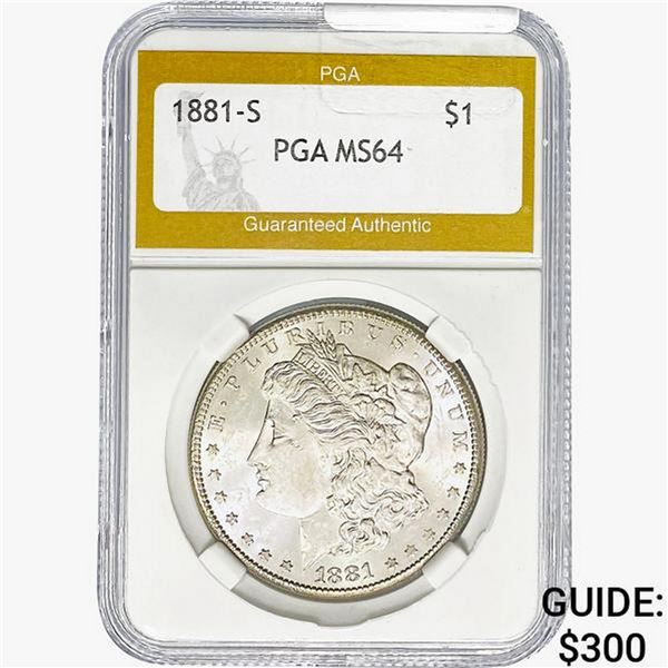 1881-S Morgan Silver Dollar PGA MS64