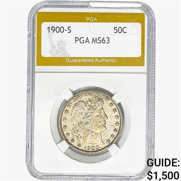 1900-S Barber Half Dollar PGA MS63