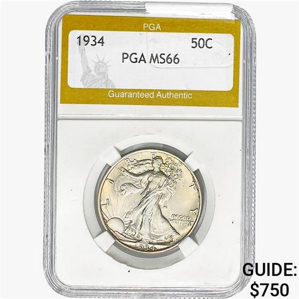 1934 Walking Liberty Half Dollar PGA MS66