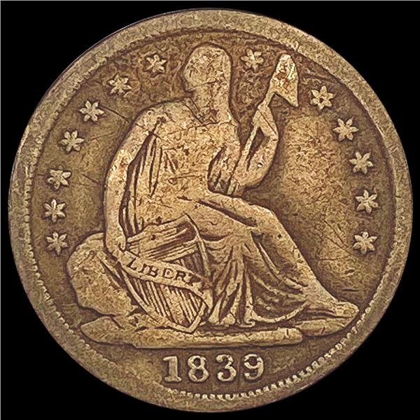 1839 Seated Liberty Half Dime NICELY CIRCULATED