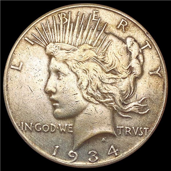 1934-S Silver Peace Dollar ABOUT UNCIRCULATED