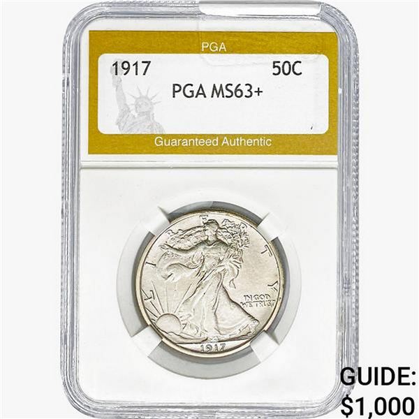 1917 Walking Liberty Half Dollar PGA MS63+
