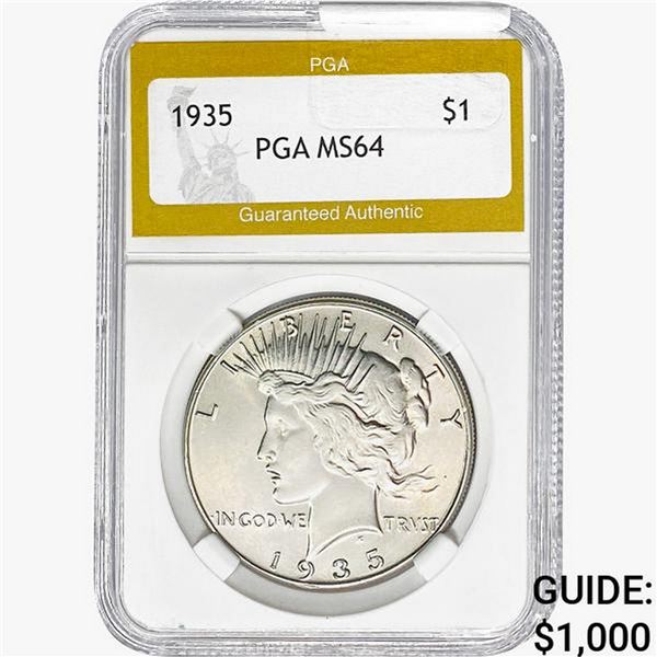 1935 Silver Peace Dollar PGA MS64