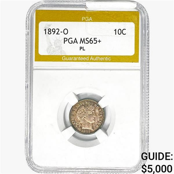 1892-O Barber Dime PGA MS65+ PL