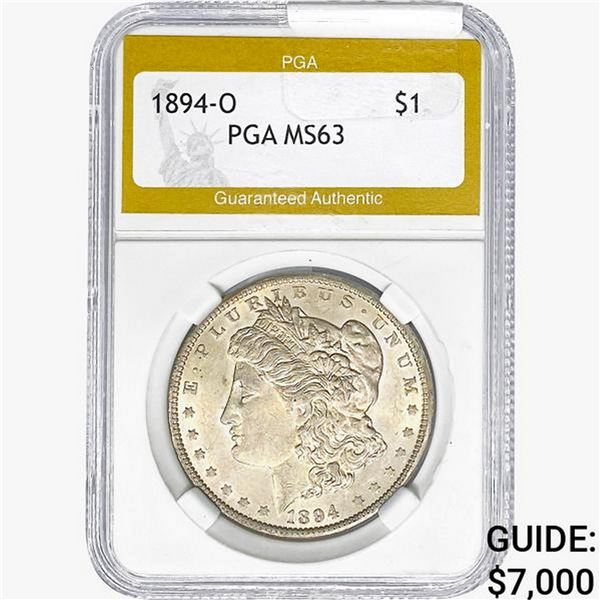 1894-O Morgan Silver Dollar PGA MS63