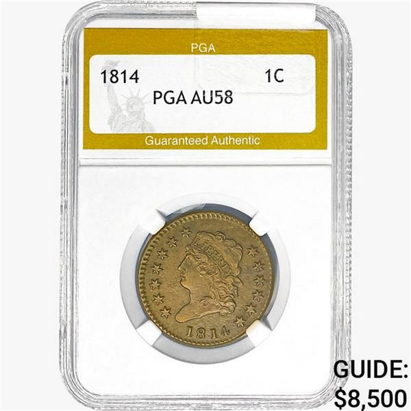 1814 Classic Head Large Cent PGA AU58